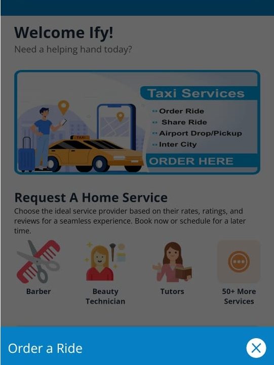Illustration of a Nigerian man booking a cab on the Paddim App for an airport drop in Owerri